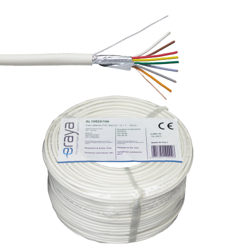 Cablu de alarma 8 fire ecranate, cupru integral, 100m - eRaya AL10822-100