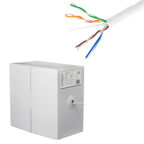 Cablu UTP, cat 5E, CUPRU 100%, 305m, 4x2x24 AWG - eRaya NET5EUT-305