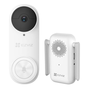 Kit sonerie video EZVIZ, conexiune Wi-Fi, rezolutie 3k,  acumulator 5200mAh, PIR detectie miscare, unghi vizualizare ultra-larg, slot SDcard CS-DB2-Pro-3K