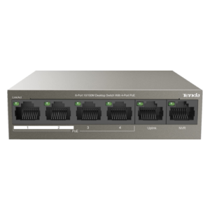 Switch 4 porturi PoE, 2 porturi uplink RJ45 10/100Mbps - TENDA TND-TEF1106P-4-63W