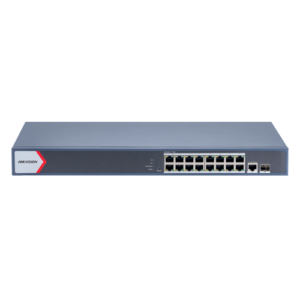 Switch 16 porturi PoE Gigabit, 1 porturi RJ45 Gigabit, 1 port SFP Gigabit, Smart Management - HIKVISION DS-3E1518P-EI