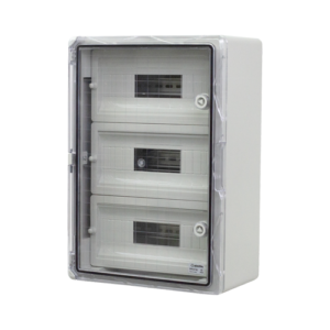 Cutie modulara IP65 din ABS gri, usa transparenta, 3 x 15 module, 350x500x190 mm PP3116