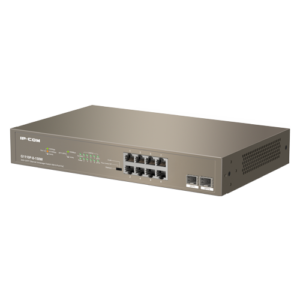 Switch 8 porturi PoE+ Gigabit, 2 porturi SFP Gigabit, 130W, 1U - IP-COM G1110P-8-150W