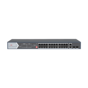 Switch 24 porturi PoE, 370W, uplink 2x SFP + 2x RJ-45 Gigabit - HIKVISION DS-3E0528HP-E