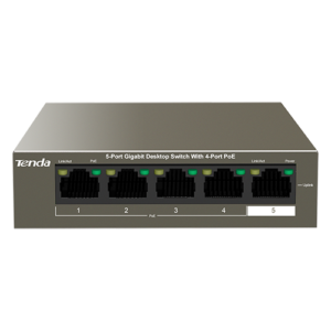 Switch 4 porturi Gigabit PoE, 1 port Uplink Gigabit - Tenda TND-TEG1105P-4-63W