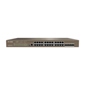 Switch 24 porturi PoE Gigabit, 4 porturi SFP Gigabit, 1 port consola,1U , L3 Management - IP-COM G5328P-24-410W