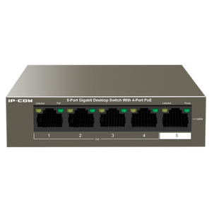 Switch 4 porturi Gigabit PoE, 1 port RJ45 Gigabit - IP-COM G1105P-4-63W
