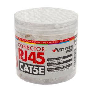 Mufa RJ-45 UTP Cat.5e, 50Âµ (100 buc) RJ45-CAT5E-50U-JAR