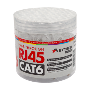 Mufa RJ-45 UTP Cat.6 EZ Passthrough, 50Âµ (100 buc) RJ45-CAT6-EZ-50U-JAR