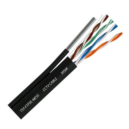 Cablu FTP autoportant, cat 5E, CUPRU 100%, 305m, negru TSY-FTP5E-MESS