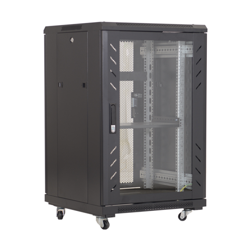 Rack podea 22U 19' 600x600, capacitate incarcare 500 Kg, negru - ASYTECH Networking ASY-22U-6060E