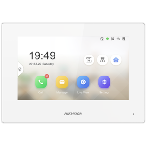 Monitor videointerfon TCP/IP, TFT LCD 7 inch touch screen, PoE - HIKVISION DS-KH6320-LE1-W